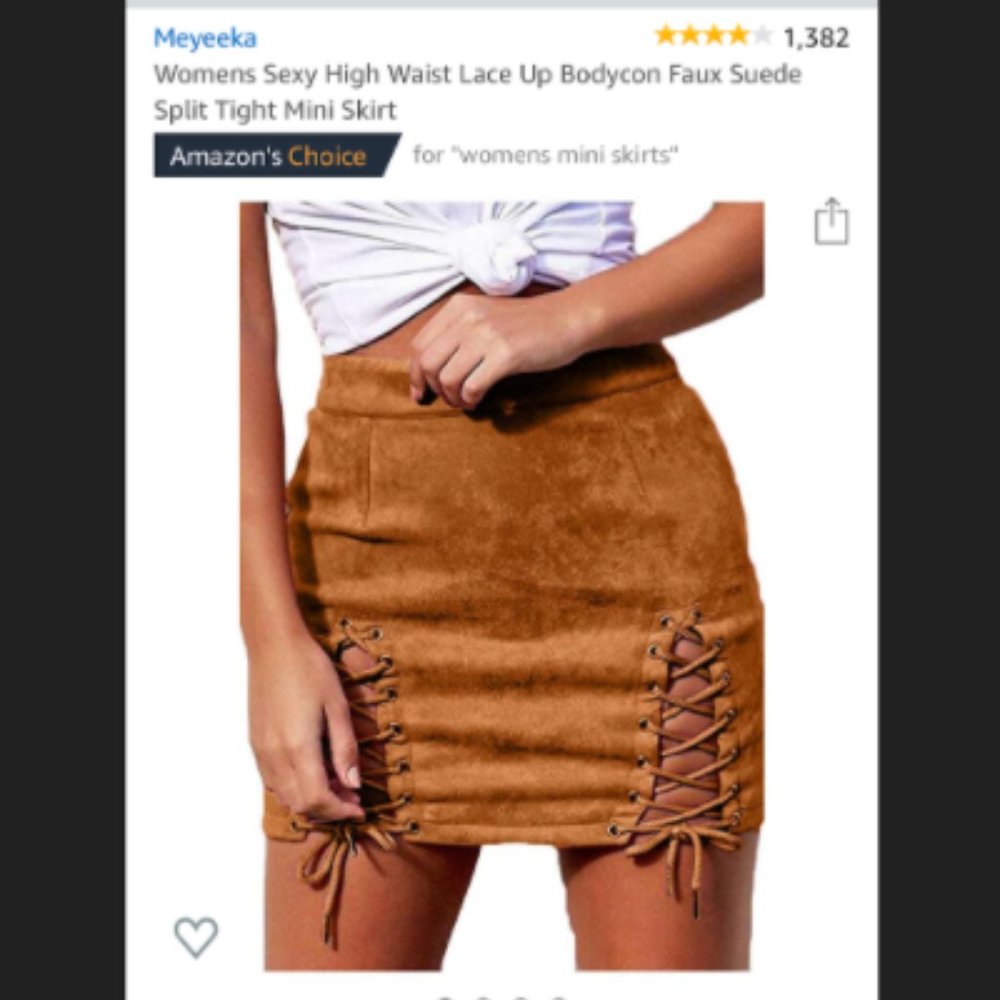 Faux Suede Mini Skirt Lace Up